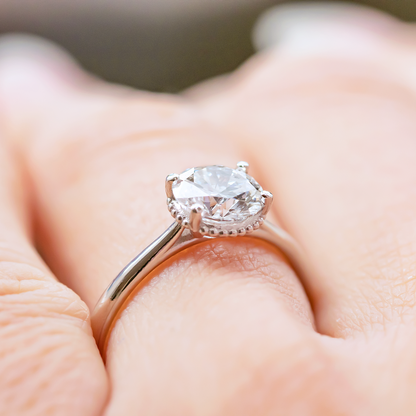 2 CT Round Three Stones Lab Grown Diamond Engagement Ring