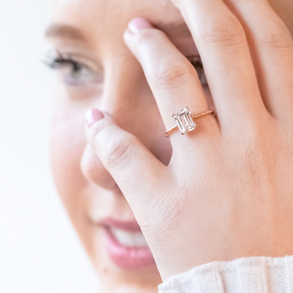 2 CT Round Three Stones Lab Grown Diamond Engagement Ring