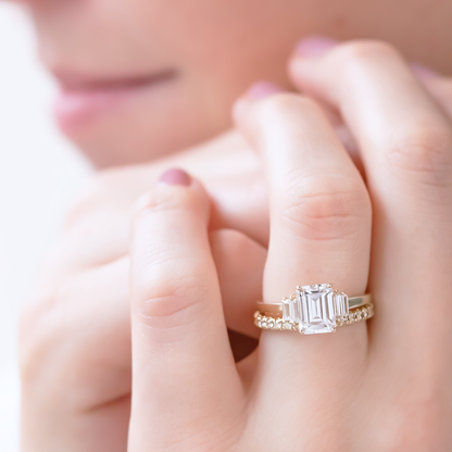 2 CT Round Three Stones Lab Grown Diamond Engagement Ring