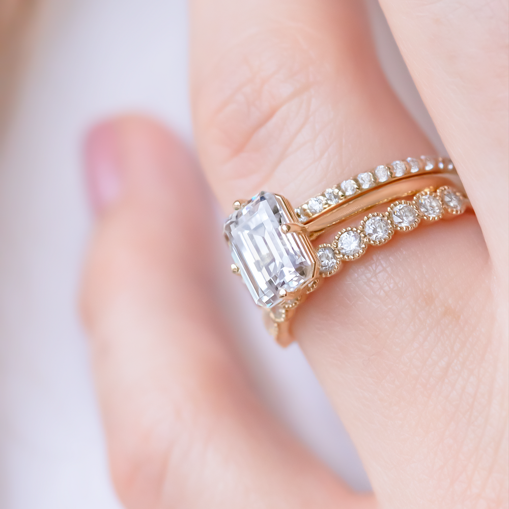 2 CT Round Three Stones Lab Grown Diamond Engagement Ring