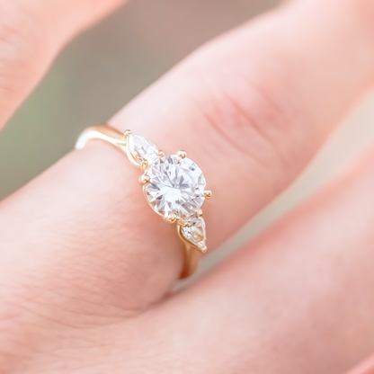 2 CT Round Three Stones Lab Grown Diamond Engagement Ring