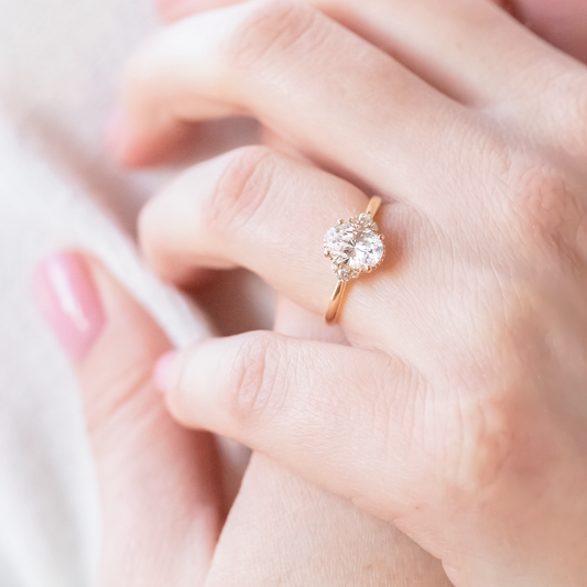 2 CT Round Three Stones Lab Grown Diamond Engagement Ring