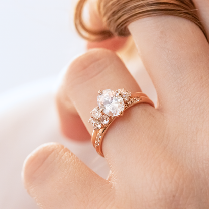 2 CT Round Three Stones Lab Grown Diamond Engagement Ring