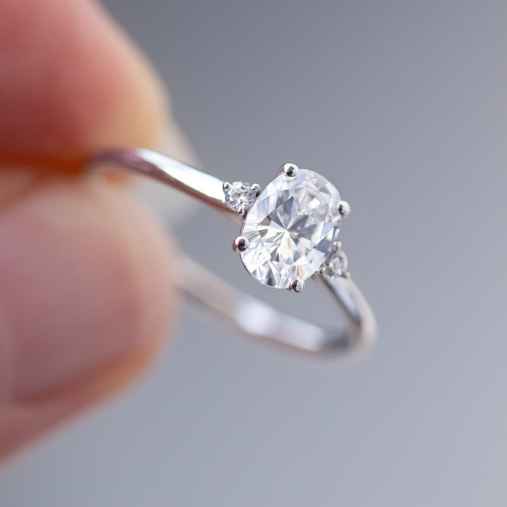 2 CT Round Three Stones Lab Grown Diamond Engagement Ring