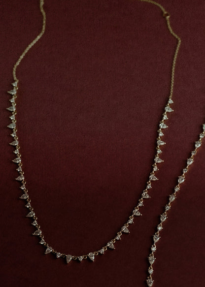 3 TCW Round Lab Grown Diamond Raw Tennis Necklace