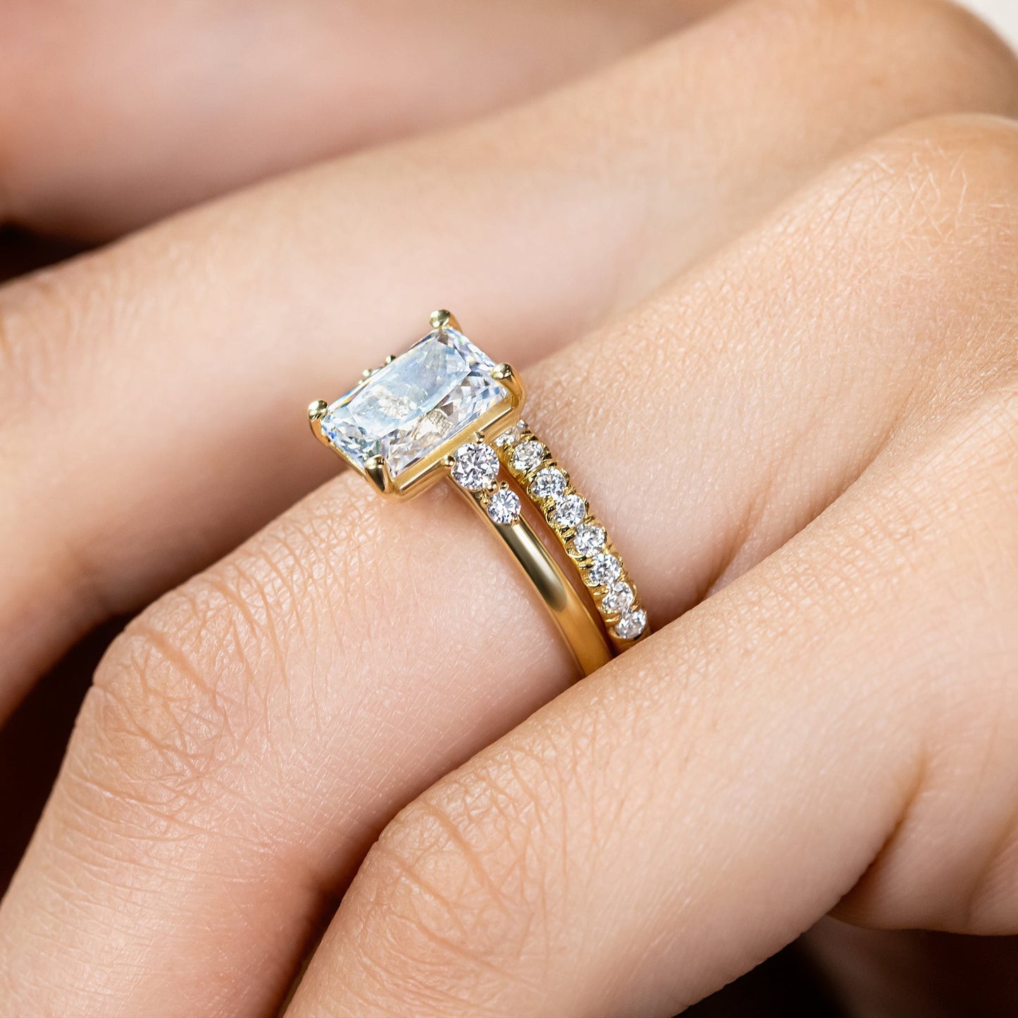 2 CT Round Three Stones Lab Grown Diamond Engagement Ring