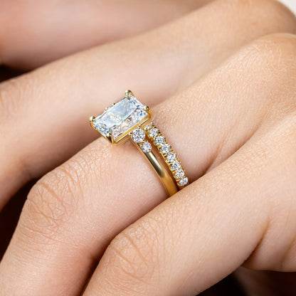2 CT Round Three Stones Lab Grown Diamond Engagement Ring