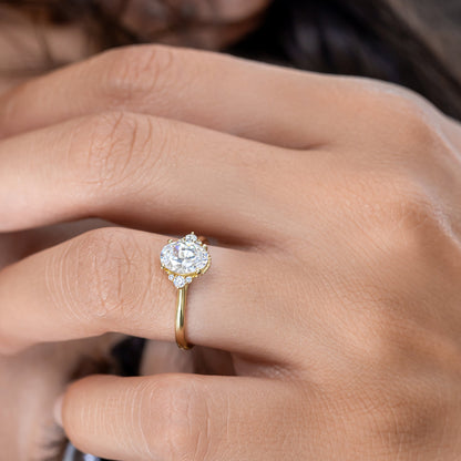 2 CT Round Three Stones Lab Grown Diamond Engagement Ring