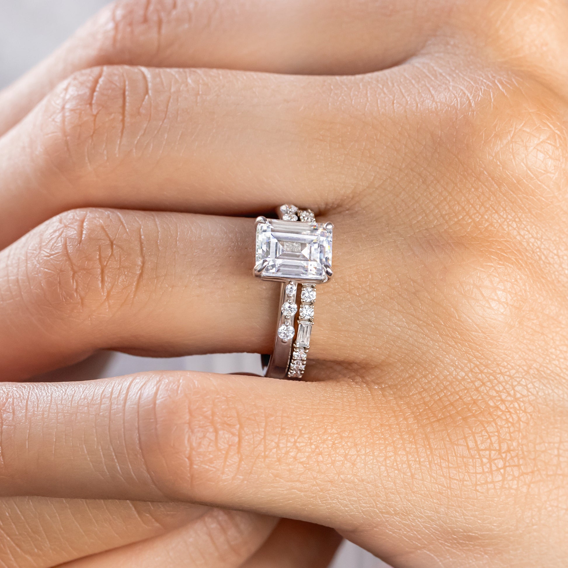 2 CT Round Three Stones Lab Grown Diamond Engagement Ring