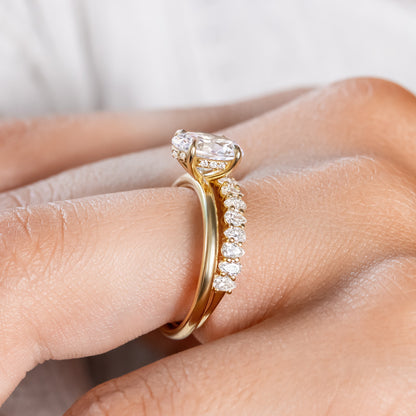 2 CT Round Three Stones Lab Grown Diamond Engagement Ring