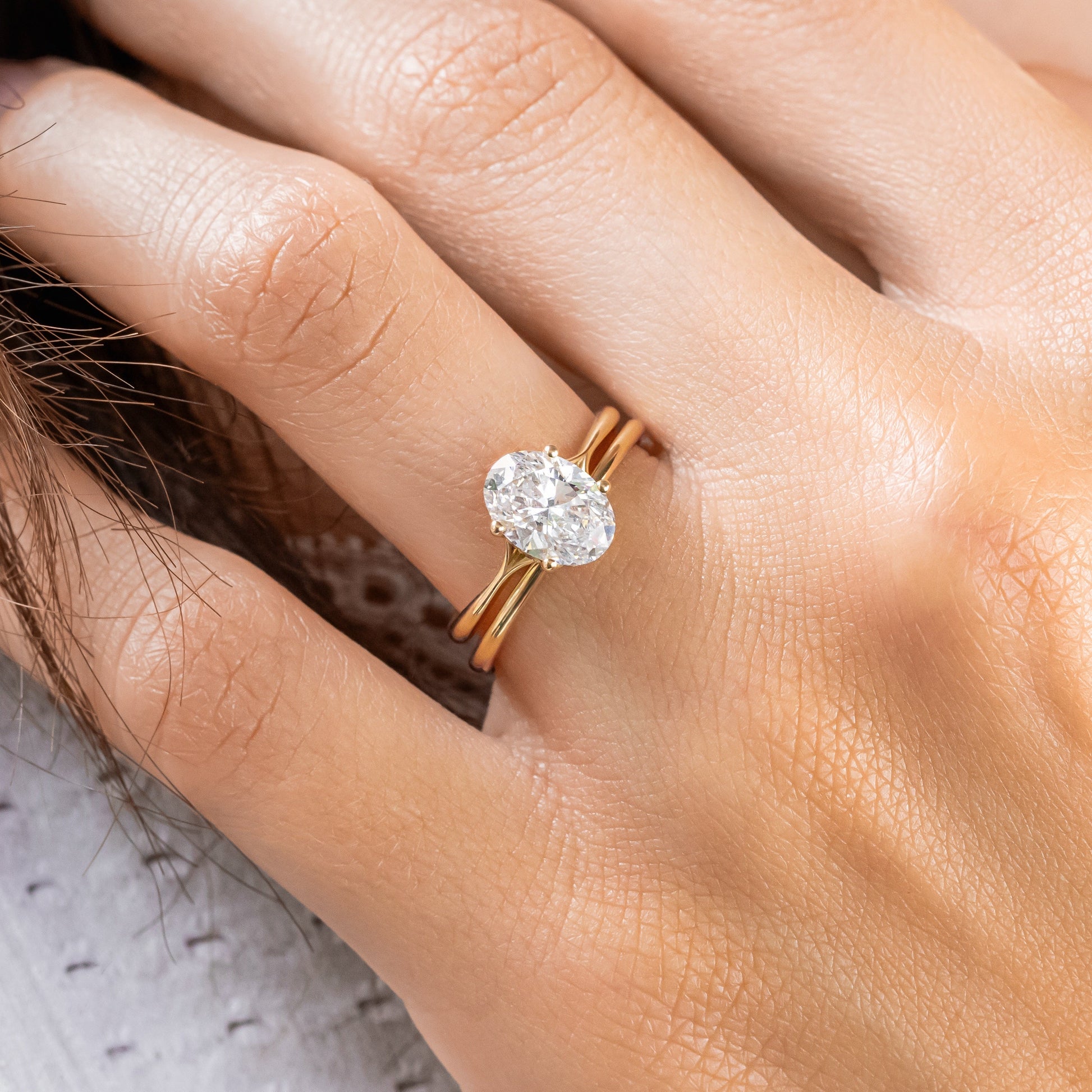 2 CT Round Three Stones Lab Grown Diamond Engagement Ring