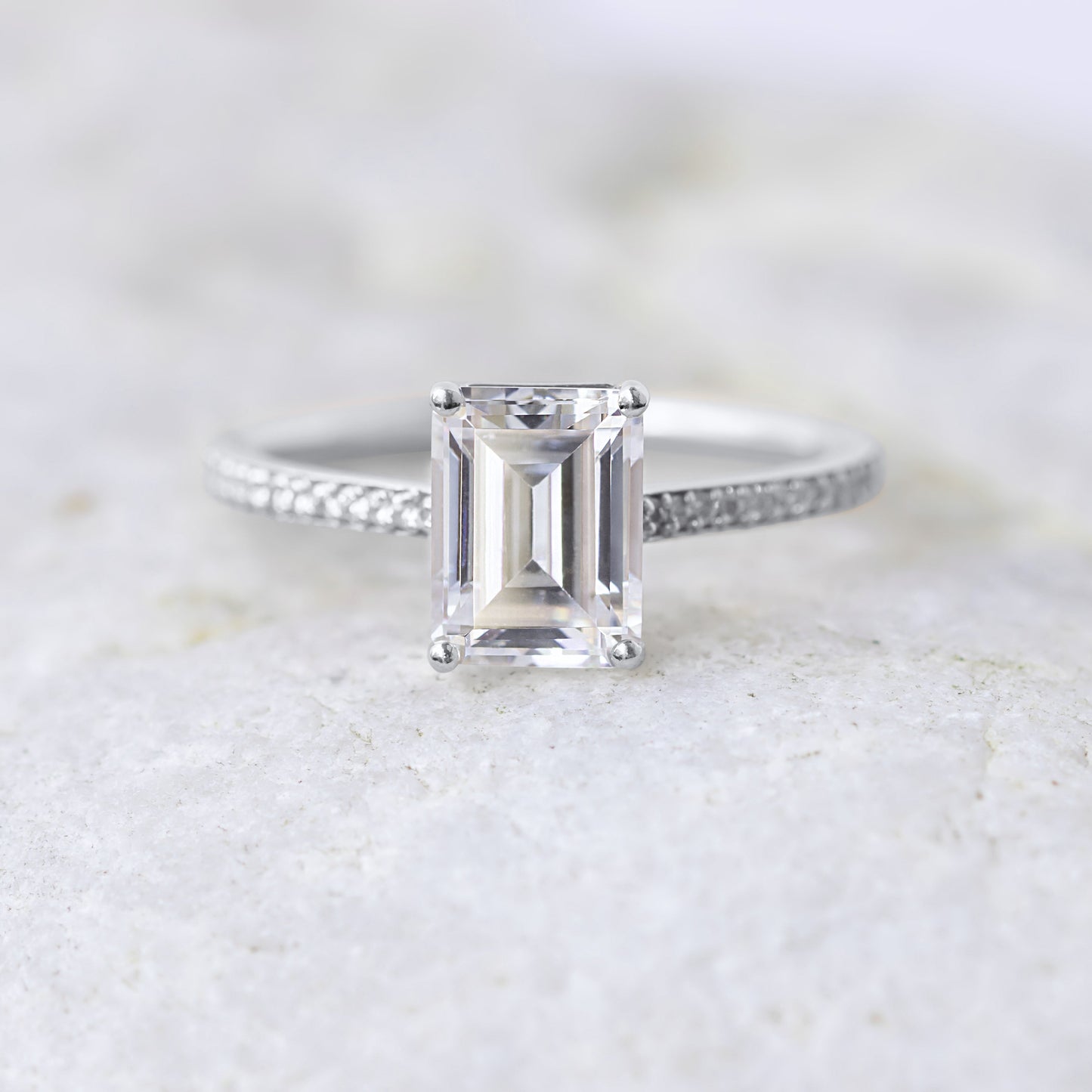 2 CT Round Three Stones Lab Grown Diamond Engagement Ring
