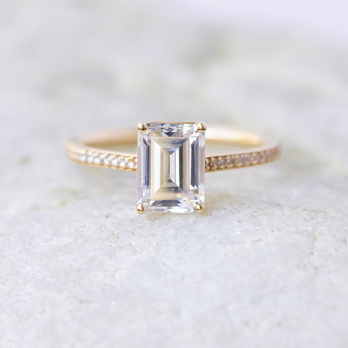 2 CT Round Three Stones Lab Grown Diamond Engagement Ring