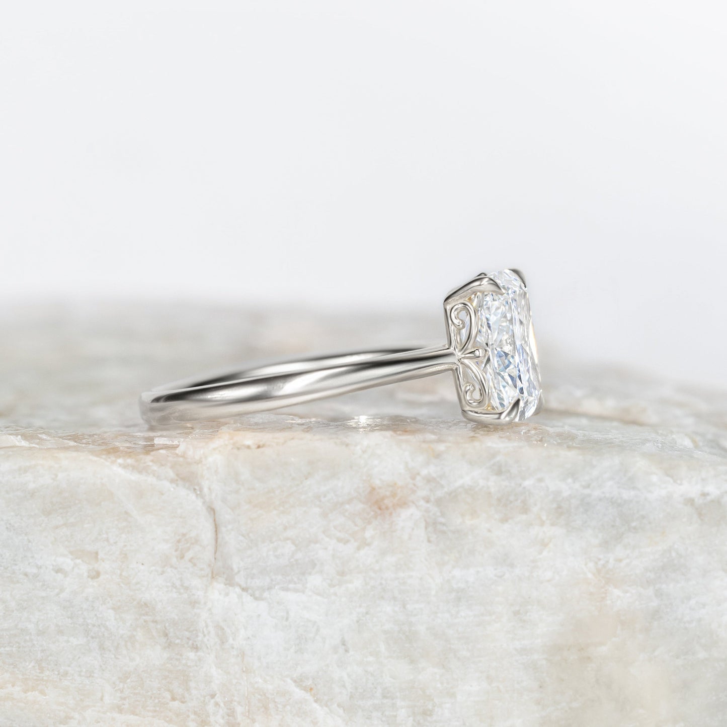 2 CT Round Three Stones Lab Grown Diamond Engagement Ring