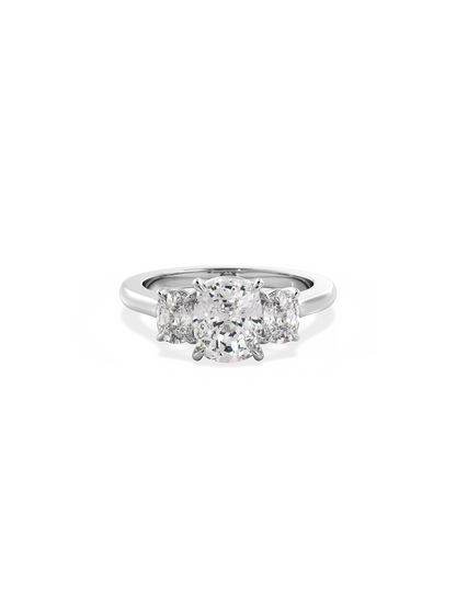 2 CT Round Three Stones Lab Grown Diamond Engagement Ring