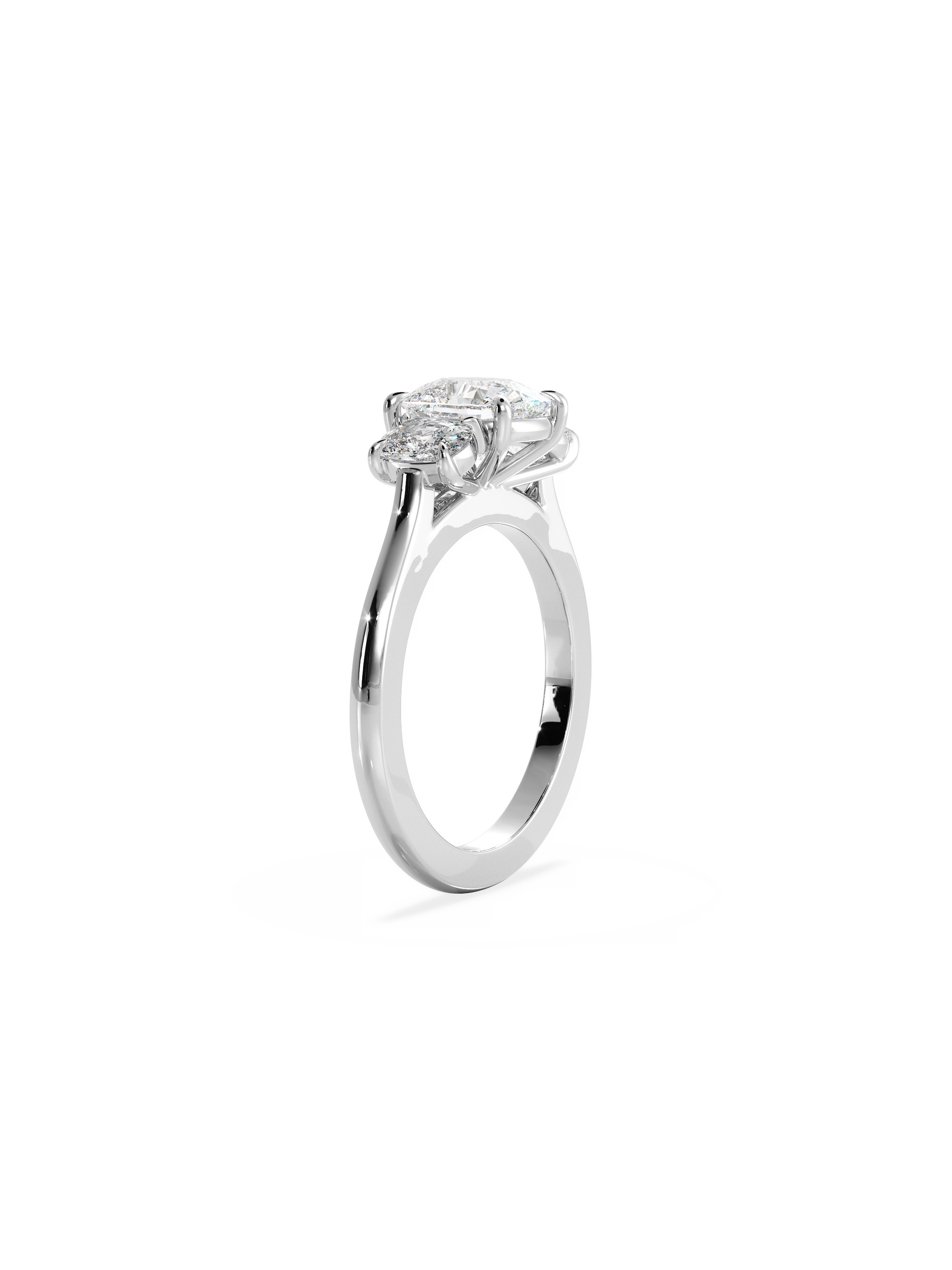 2 CT Round Three Stones Lab Grown Diamond Engagement Ring