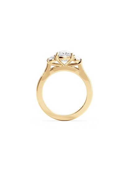 2 CT Round Three Stones Lab Grown Diamond Engagement Ring