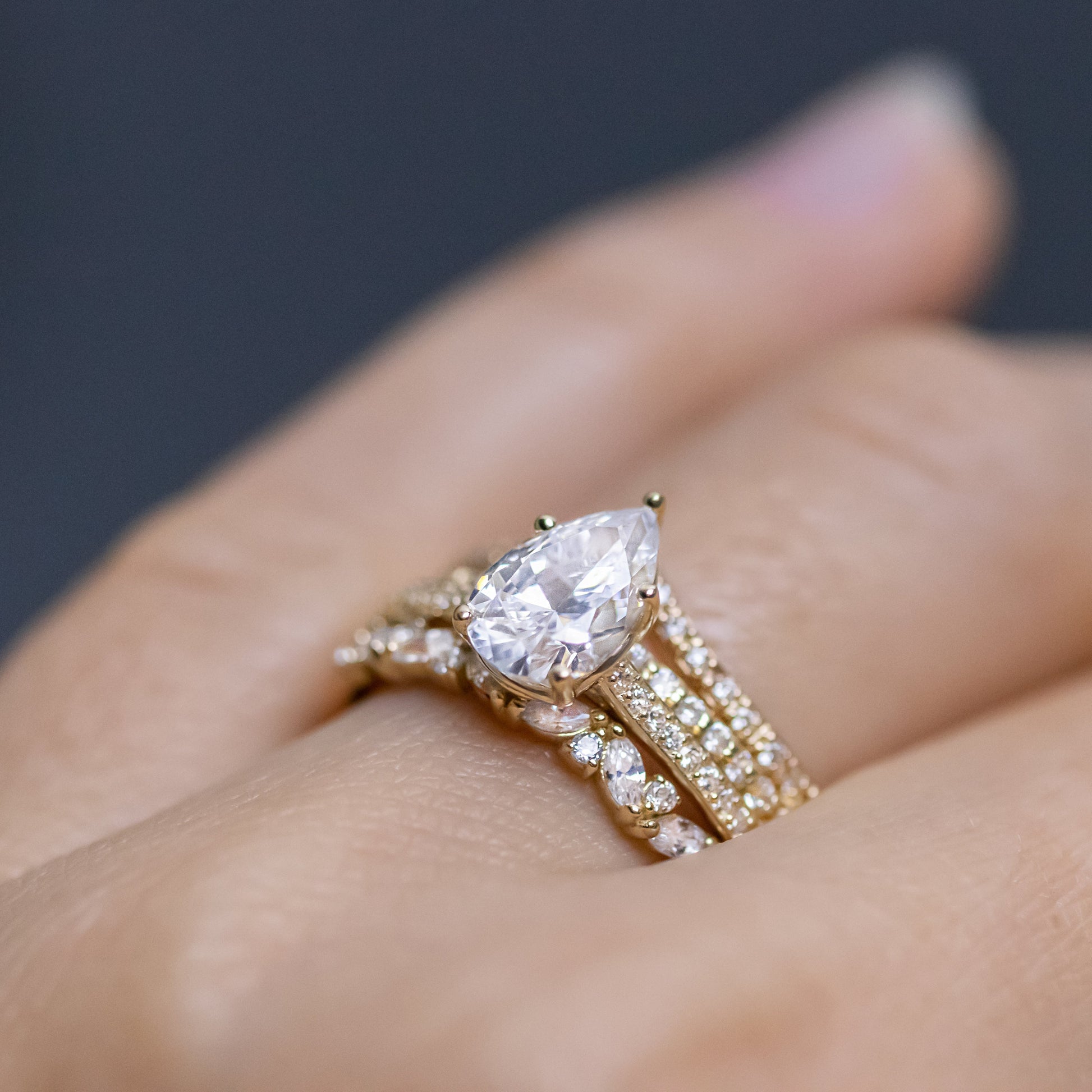 2 CT Round Three Stones Lab Grown Diamond Engagement Ring
