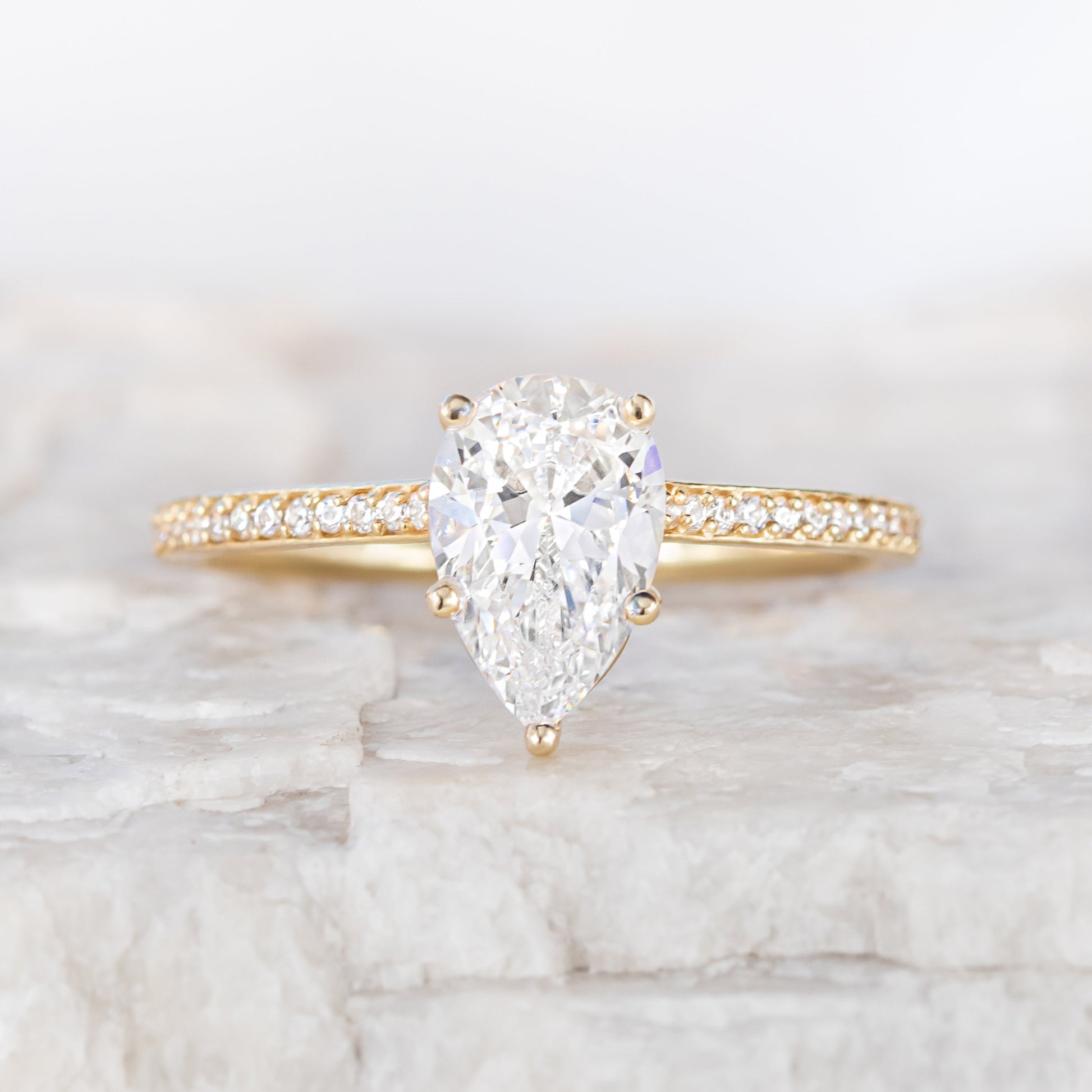 2 CT Round Three Stones Lab Grown Diamond Engagement Ring