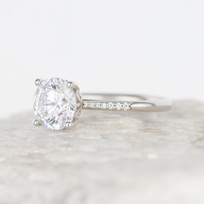 2 CT Round Three Stones Lab Grown Diamond Engagement Ring