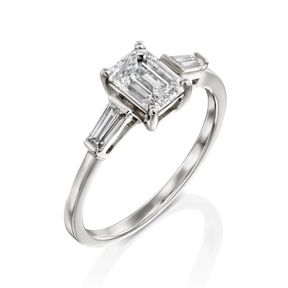 2 CT Round Three Stones Lab Grown Diamond Engagement Ring