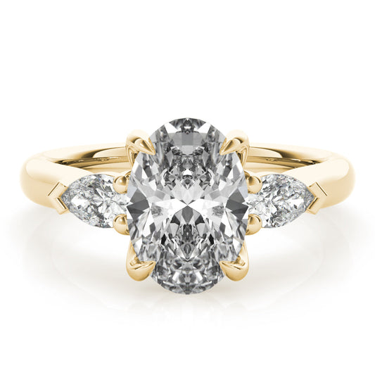 2 CT Round Three Stones Lab Grown Diamond Engagement Ring