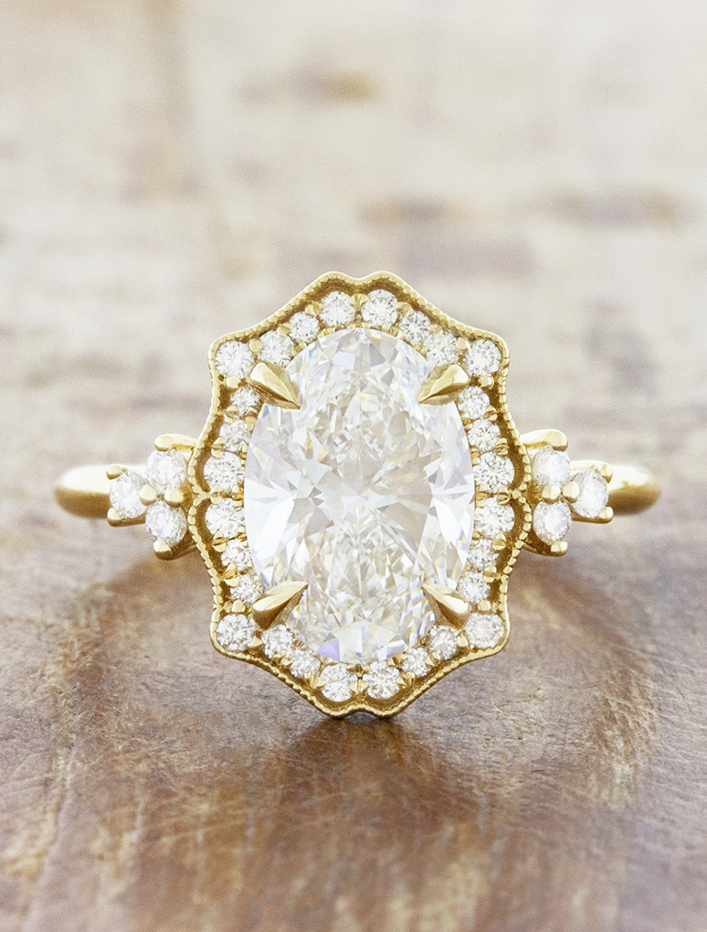 2 CT Round Three Stones Lab Grown Diamond Engagement Ring