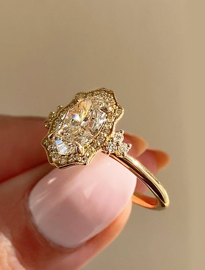 2 CT Round Three Stones Lab Grown Diamond Engagement Ring