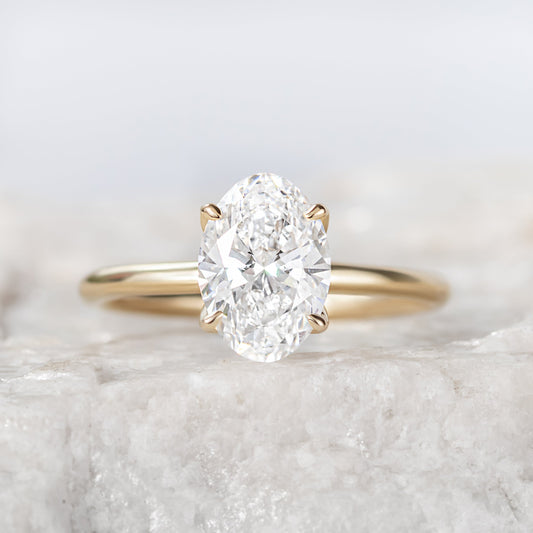 2 CT Round Three Stones Lab Grown Diamond Engagement Ring