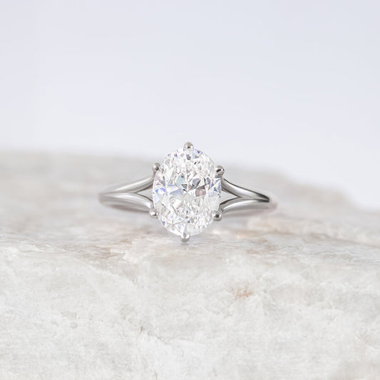 2 CT Round Three Stones Lab Grown Diamond Engagement Ring
