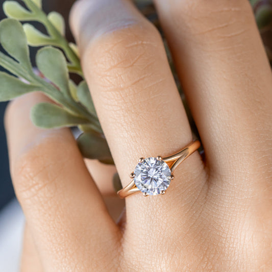 2 CT Round Three Stones Lab Grown Diamond Engagement Ring