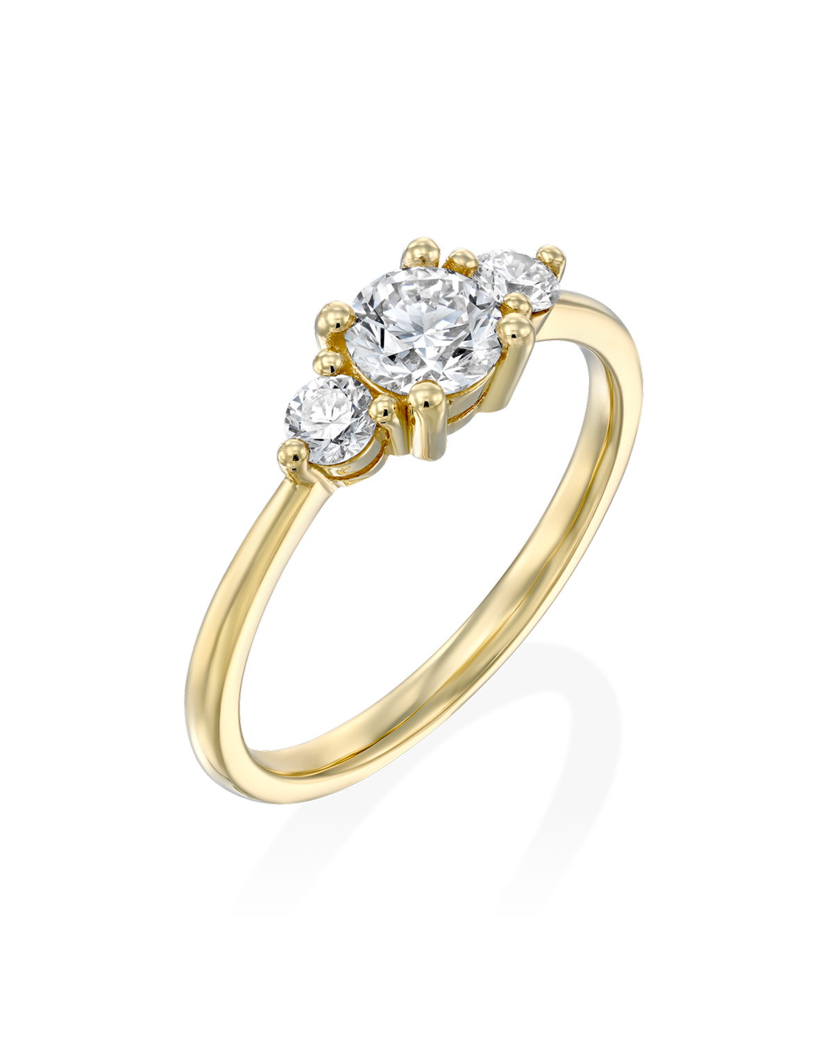 2 CT Round Three Stones Lab Grown Diamond Engagement Ring