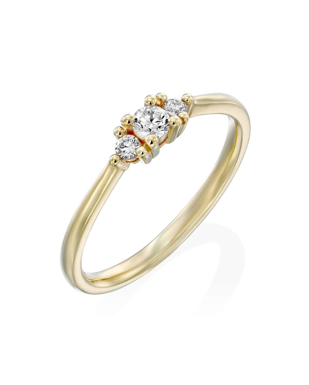 2 CT Round Three Stones Lab Grown Diamond Engagement Ring