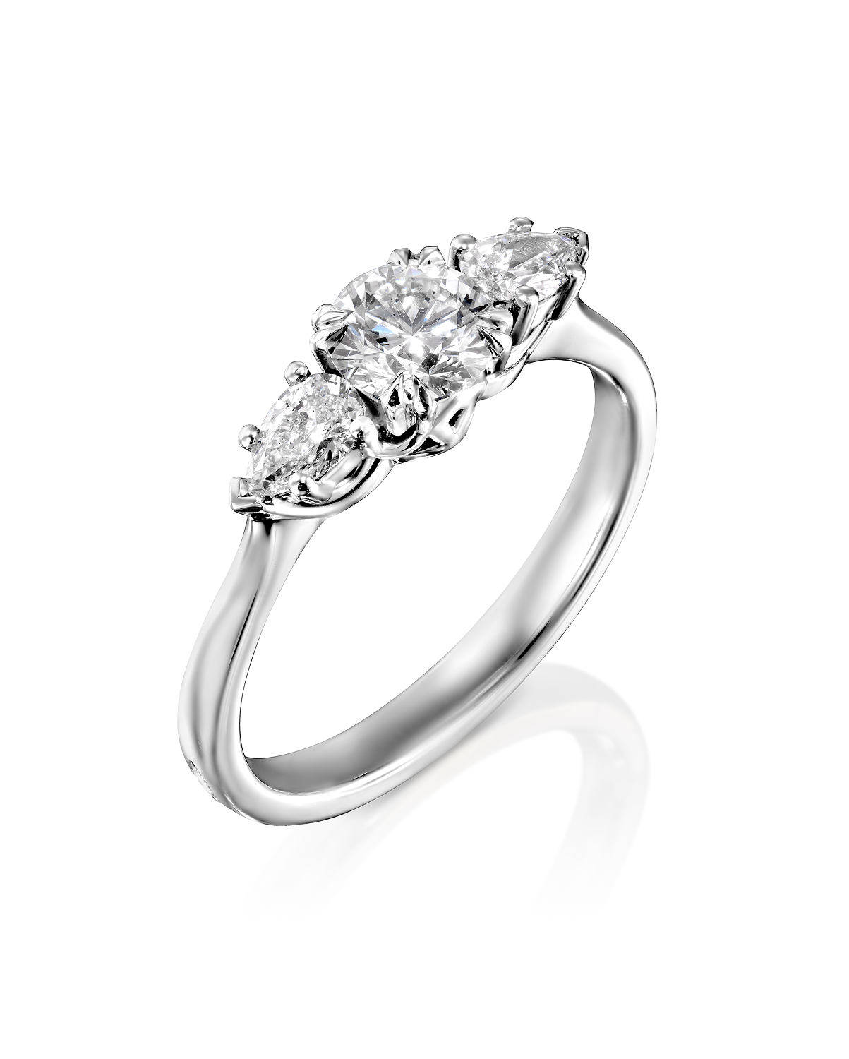 2 CT Round Three Stones Lab Grown Diamond Engagement Ring