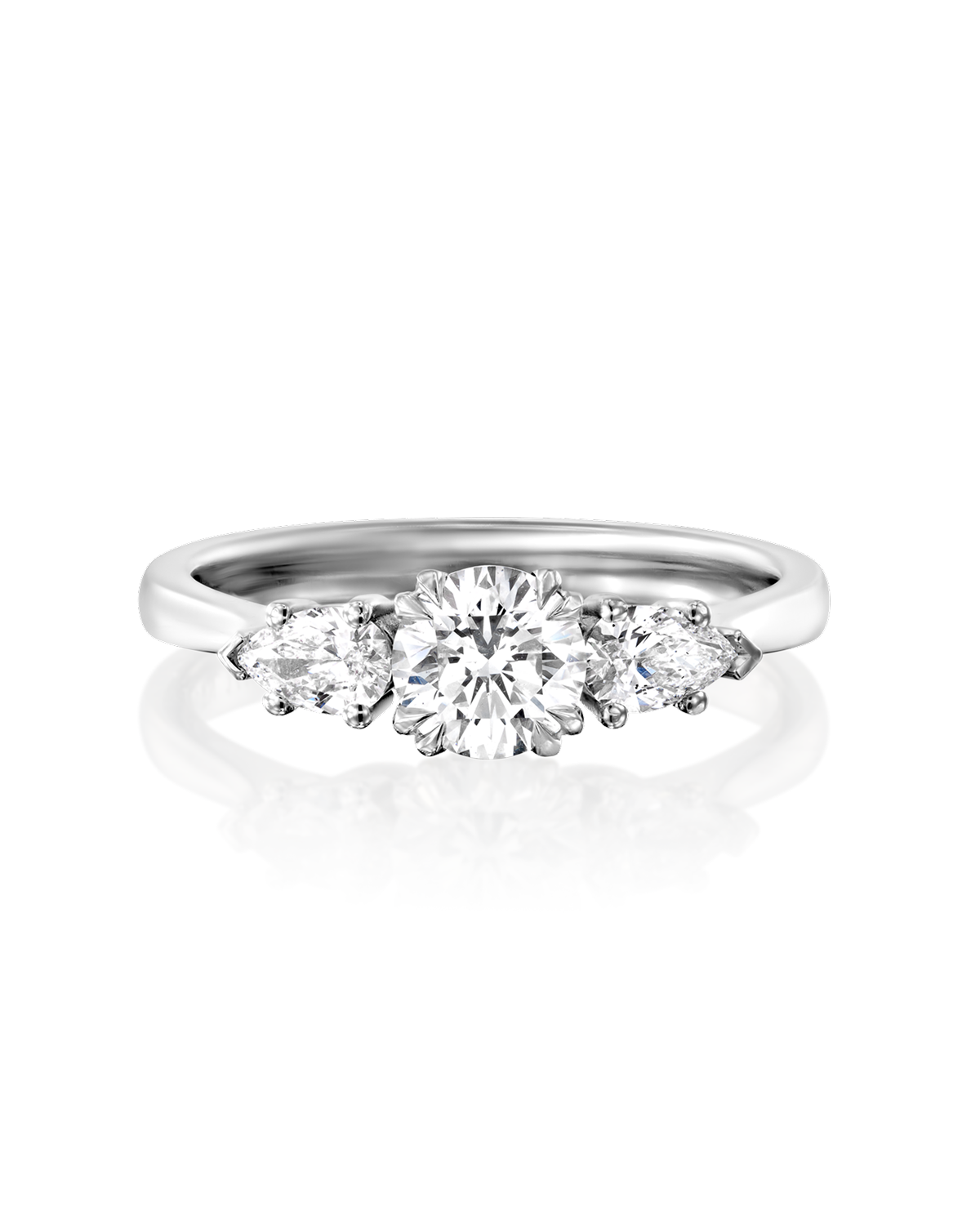 2 CT Round Three Stones Lab Grown Diamond Engagement Ring