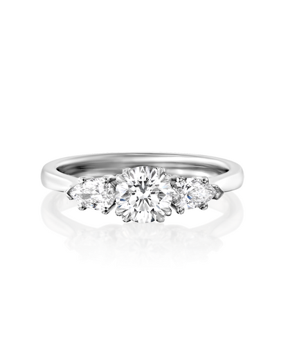 2 CT Round Three Stones Lab Grown Diamond Engagement Ring