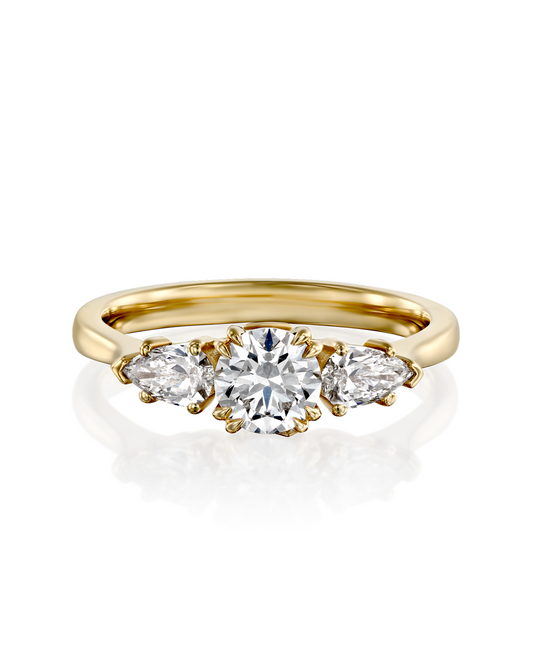 2 CT Round Three Stones Lab Grown Diamond Engagement Ring