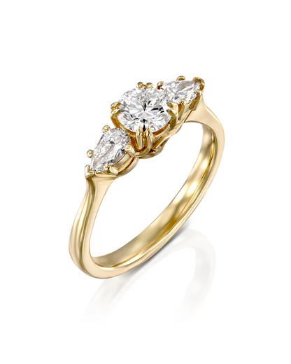2 CT Round Three Stones Lab Grown Diamond Engagement Ring