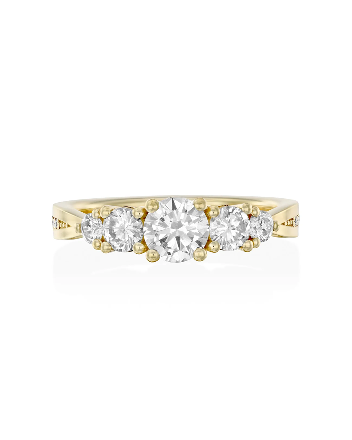 2 CT Round Three Stones Lab Grown Diamond Engagement Ring