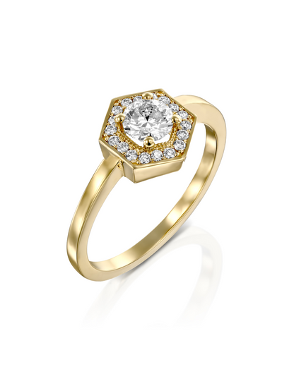 2 CT Round Three Stones Lab Grown Diamond Engagement Ring