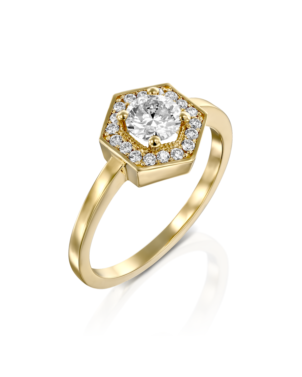 2 CT Round Three Stones Lab Grown Diamond Engagement Ring
