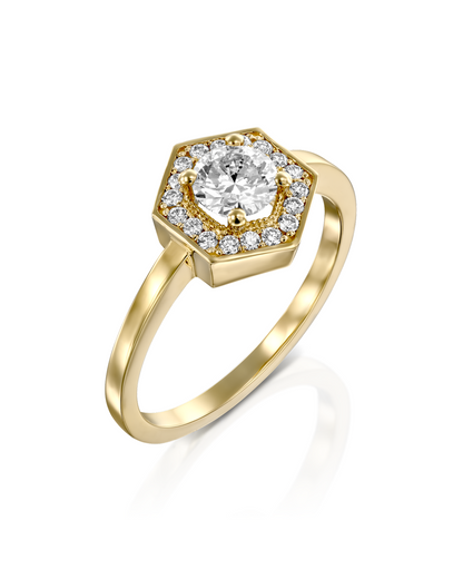 2 CT Round Three Stones Lab Grown Diamond Engagement Ring