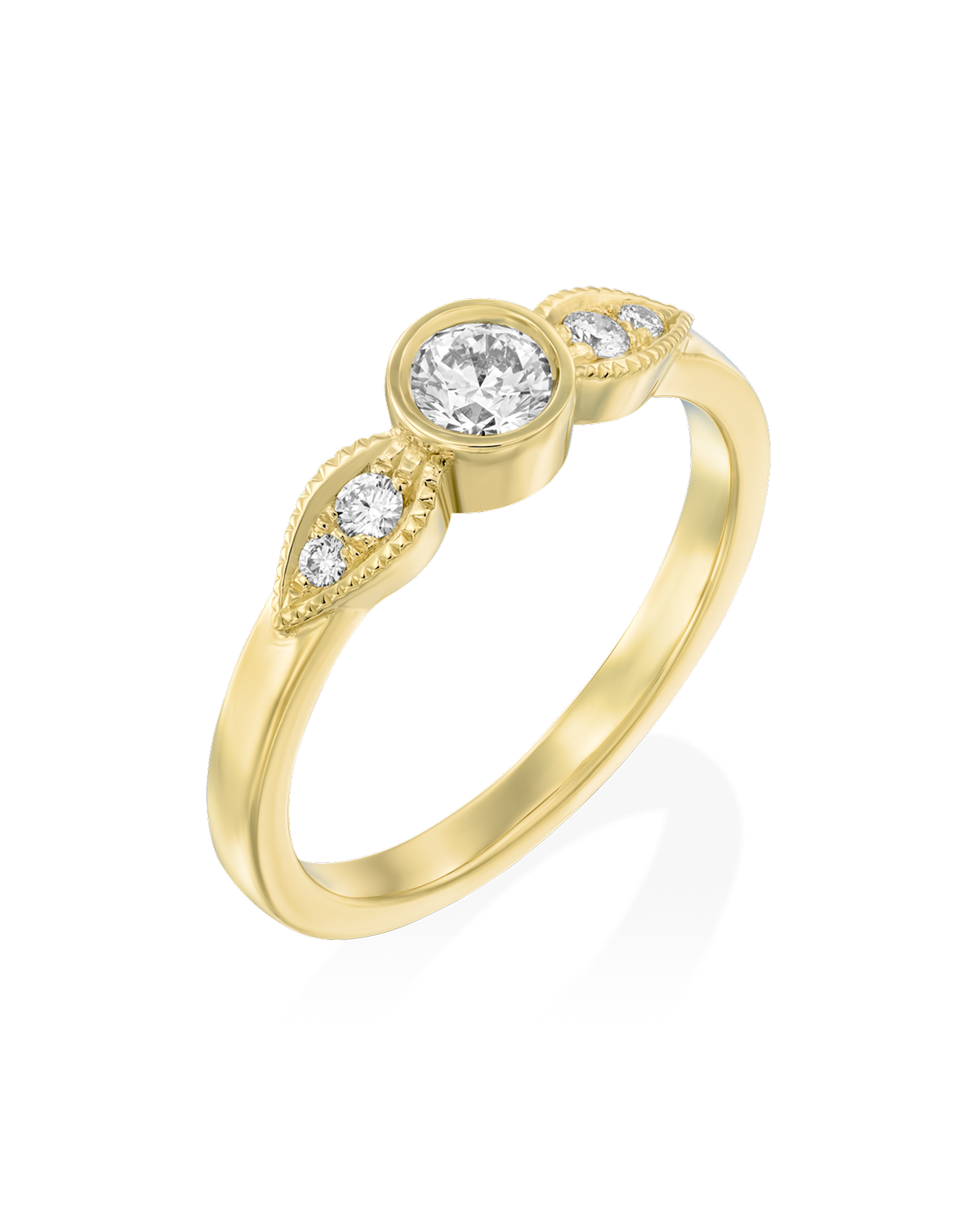2 CT Round Three Stones Lab Grown Diamond Engagement Ring