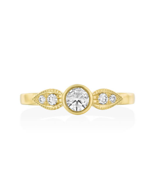 2 CT Round Three Stones Lab Grown Diamond Engagement Ring
