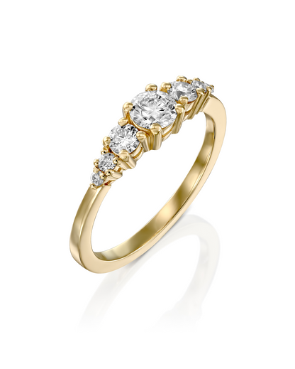 2 CT Round Three Stones Lab Grown Diamond Engagement Ring