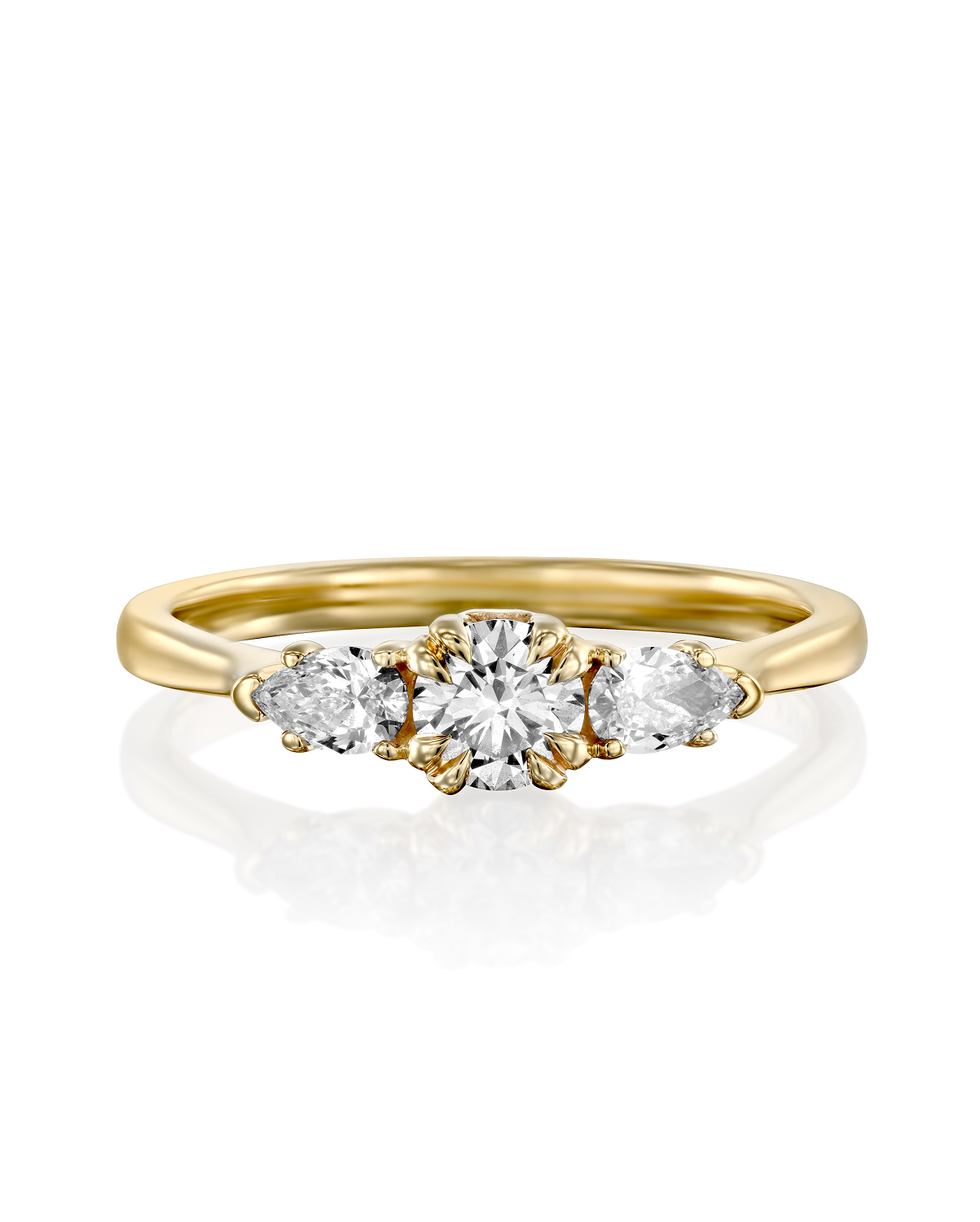 2 CT Round Three Stones Lab Grown Diamond Engagement Ring