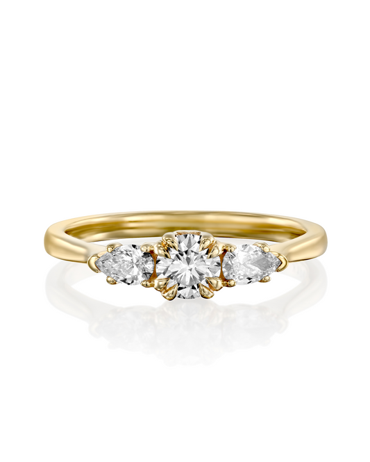 2 CT Round Three Stones Lab Grown Diamond Engagement Ring