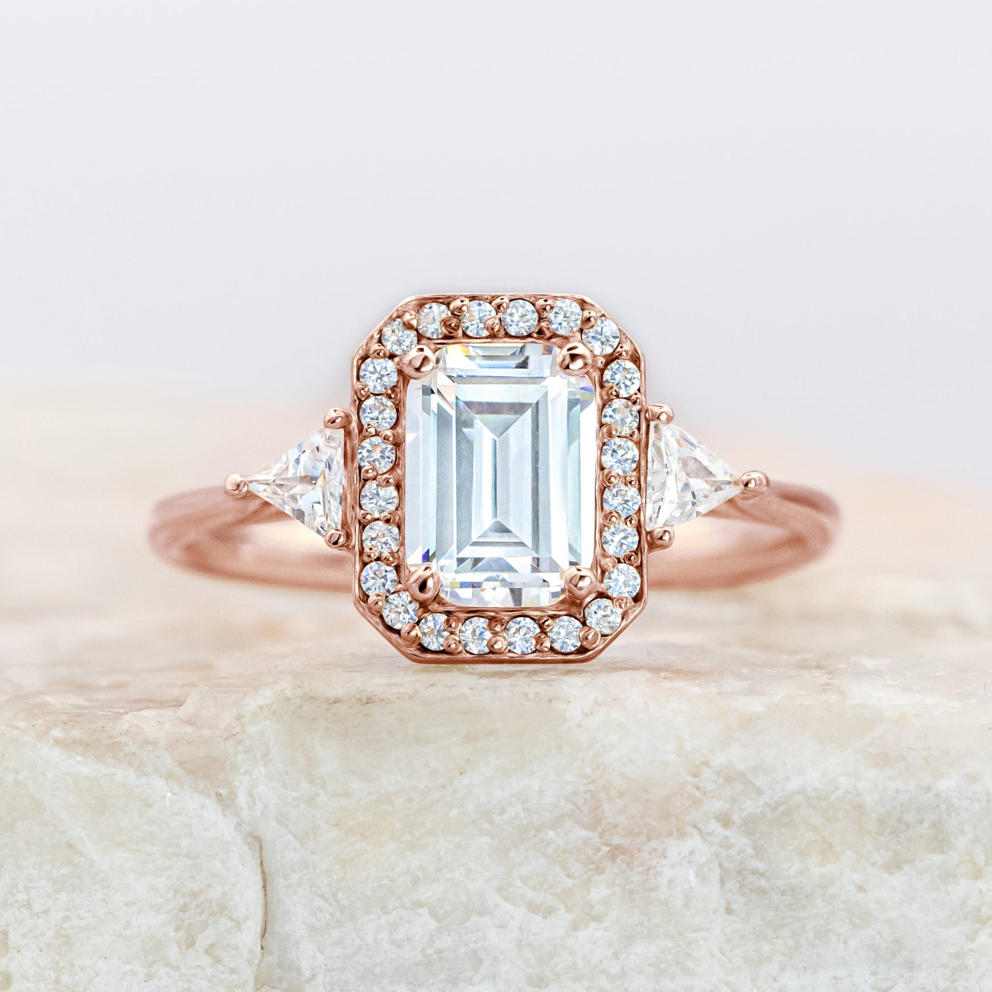 2 CT Round Three Stones Lab Grown Diamond Engagement Ring