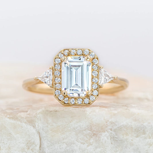 2 CT Round Three Stones Lab Grown Diamond Engagement Ring