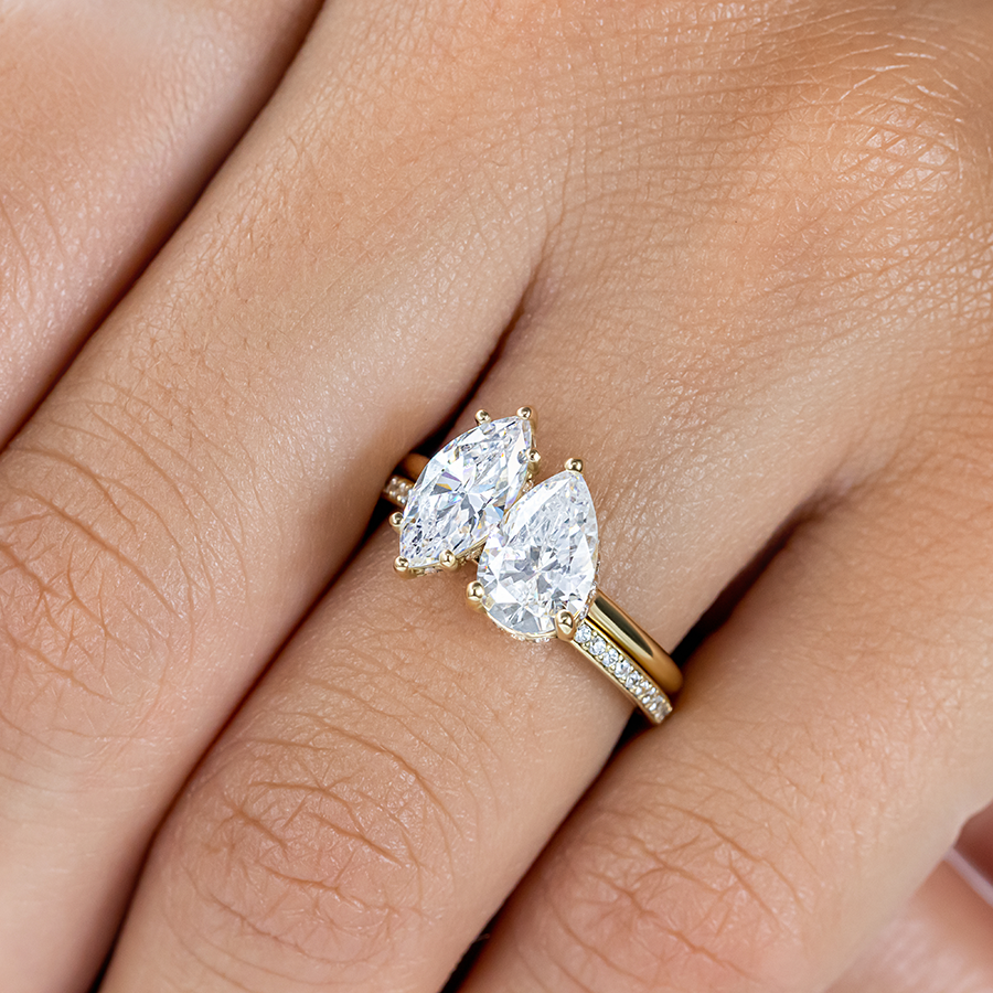 2 CT Round Three Stones Lab Grown Diamond Engagement Ring